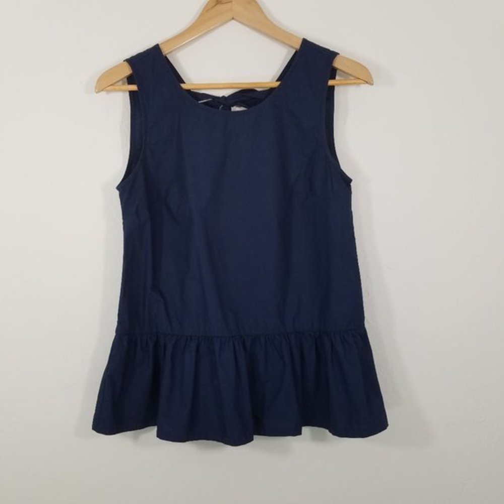 J. Crew Sleeveless Ruffle Top Blouse Size XS